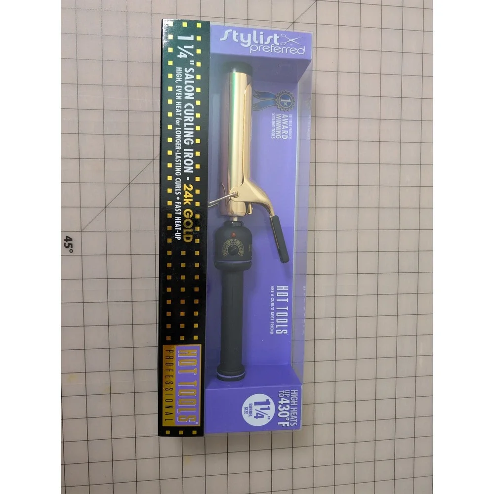 Hot Tools Professional 24k Gold Salon Curling Iron 1 1/4 Inch Model 1110